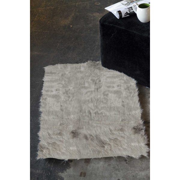 Mercer41 Flores Sheepskin Gray Area Rug Wayfair